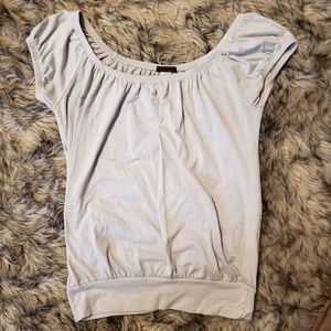 Gray off the shoulder shirt